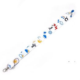 NEWNew 20pcs Cartoon Weather Print Lanyard for keys Keychain Phone Camera ID Badge Holder Neck Straps Lanyards EWD7835