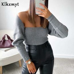 Klkxmyt Za Sweater Women Fashion Arm Warmers Cropped Knitted Vintage Long Sleeve Female Outerwear Chic Tops 210527