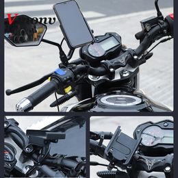 Universal Metal Chargable Motorcycle Rearview Mirror Cell Phone Holder Stand Smartphone Handlebar Bike Moto Mount Holder