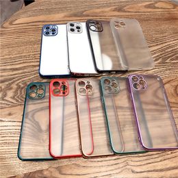 Square Plating Crystal Clear Cell Phone Cases For iPhone 14 13 12 11 Pro Max XR 7 8 Thin Soft TPU Protector Cover