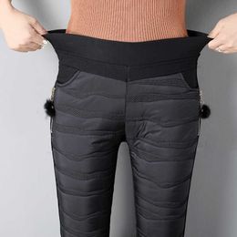 Winter Splice Velvet Trousers Women Thicker Elastic 4 colors Zipper High-waist Pencil Pants 2020 Fashion Windproof Warm Leggings Q0801