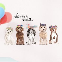 Wall Stickers Removable Dogs Decals Adhesive Art Decoration For Bedroom Living Room