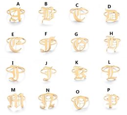 Adjustable Silver Gold Colour Stainless Steel Rings 36 Letters Ring For Woman Opening Couple Finger Ring Birthday Jewellery Gift