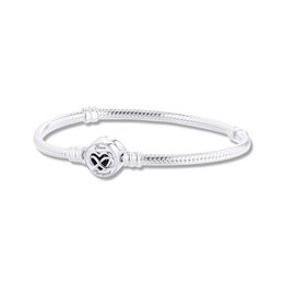 Moments Heart Infinity Clasp Braided Lucky Sign Girl Friends 100% Real Silver S925 Jewellery Snake Chain Bracelets Women