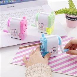 Creative cartoon automatic pen sharpener student learning stationery kid hand-cranked pencil Cutting implement faster more convenient