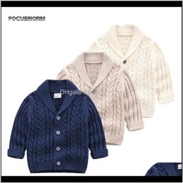 Cardigan Sweaters Clothing Baby Kids Maternity Drop Delivery 2021 Focusnorm 03Y Autumn Winter Baby Boys Sweater Clothes Solid Knit Long Sleev