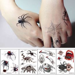 spiders tattoos Australia - 12 Kinds Big 3D Spider Tattoo Waterproof Halloween Temporary Body Art Sticker Disposable Make Up Scary tatouage temporaire