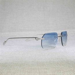 Ancient New Lens Shape Rimless Sunglasses Men Women Outdoor Gafas Clear Glasses Meal Frame for Reading Oculos Shades French