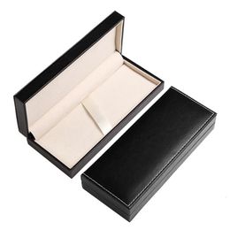 Wholesale 190*82*38mm Empty Pu Leather pen box case bag Black Pens Holder Gift pencil cases