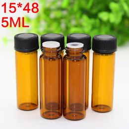 5ml (1/6oz) Moulded Amber Glass Bottles 5ml Hole Bottles for Essential Oil Dropper Bottles