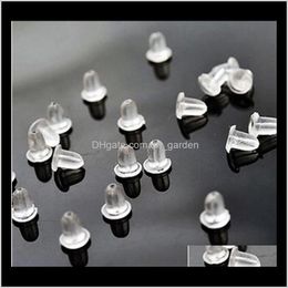 Back Findings & Components Jewellery Drop Delivery 2021 Top Quality 100Pcs Plastic Rubber Backs Stoppers Ear Pling Earrings For Women Stud Earr