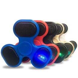 Portable Speakers Bluetooth Hand Spinner Gyroscope Tri-Spinner Anti Relieve Stress Speaker Music LED Light Support TF Card