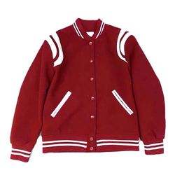 Erkek Ceketleri High Street Klasik Beyzbol Ceketi Erkekler Çizgili Eklenmiş Düz Renk Varsity College Style Casual Coat Unisex Sonbahar Kış