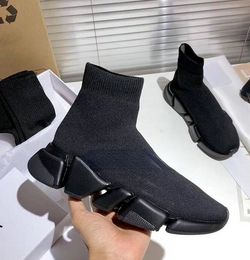 Men Women Casual Sock Shoes Sports Knitted Stretch Sneakers Speed Trainer Race Comfortable Leisure Black Red White