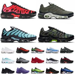 Nlke Tn Plus SE Authentic Trainers Mens Running Shoes Big Size Us 12 Triple Black White Volt Max Mean Green Off Fire Pink Air Sports Sneakers Outdoor EUR 36-46