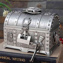 2 Layers Egyptian Style Beetle Vintage Ruby Jewelry Box with Lock Metal Home Decoration Storage Girlfriend Female Gift 210922
