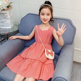 Dresses for Girls Sleeveless Vetement Children Girl Casual Style Children Dress Teenage Girls Clothes 6 8 10 12 13 14 Year Q0716