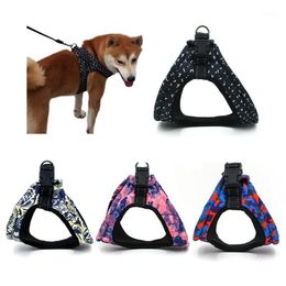 Durable And Adjustable Pet Dog Harness For Chihuahua Pug Small Medium Dogs Printed Puppy Cat Walking Harnesses Vest Products Collars & Leads