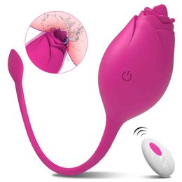 NXY Vibrators Wireless Rose Vibrator Female Toy With Tongue Licking G Spot Simulator Vaginal Ball Vibrating Love Egg Adults Sex Toys For Women 1119