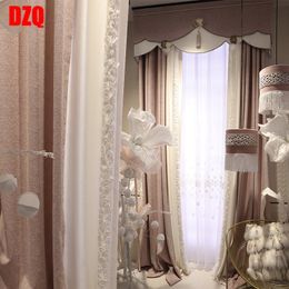 Curtain & Drapes Pink Simple European Light Luxury Korean Modern High-end Bedroom Master Shade Fabric Chenille Velvet