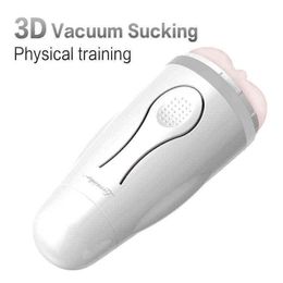 Nxy Men Masturbators Sex Toys for Maid Pearl Cup Mouth Sucking Silicone Vagina Blowjob Adult 1211