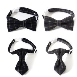 Cat Collars & Leads Pet Dog Plaid Bow Tie Necktie Breakaway Collar Adjustable Puppy Party Wedding Striped Kitten Small Accessories