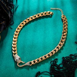 Goth Snake Necklace Women Choker Cuban Link Collares Aesthetic Animal Jewellery Gift Neck Chains Collier Femme Kolye Ketting X0509