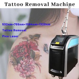 Stand Freckle Removal Beauty Machine Pico Laser Q-Switched Acne Therapy 532nm 755nm 1064nm 1320nm Wavelength