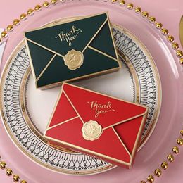 10pcslot Simple Creative Bronzing Gift Box Packaging Envelope Shape Wedding Candy Bags Birthday Party Cosmetic Wrap