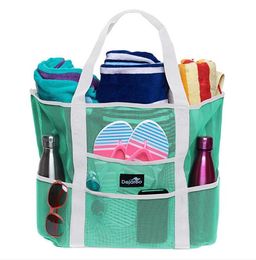 Handbag Swimming Beach Bags Grid Mesh Storage Bag Outdoor Sports Travel Handbags High-capacity Pouch Summer Tote wmq1119