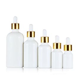 500pcs White Porcelain Essential Oil Perfume Dropper Bottle e Liquid Reagent Aromatherapy Bottles 5ml-100ml Wholesale SN5452