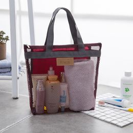 1PCS Portable mesh Storage Bags Travel Toiletry Handbag Large Capacity Cosmetic Outdoor Beach Makeup Tote