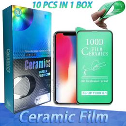 100D Ceramic Screen Protector Film soft Clear Explosion Transparent for iPhone15 14 13 Pro Max 12 Mini 11 XS XR 8 7 Plus with Retail Package