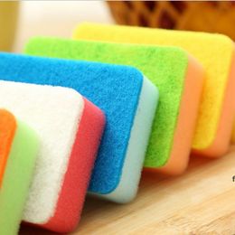 Wholesale Scouring Pads Colourful Magic Wipe Dish Sponge Kitchen Clean Cloth Dish-Washing Sponge Cleaning Tools RRD12166