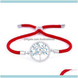 Link, Chain Bracelets Jewelrydesigners Korean Fashion Personality Red Rope Zircon Simple Small Bracelet Drop Delivery 2021 E25Vz