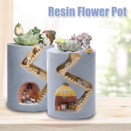 Garden Decorations Creative Animal Resin Flowerpot Succulents Planter Container Hedgehog Decor Pot Desktop Ornament Plants For