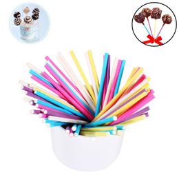 Disposable Dinnerware Grade Baking Tools Colourful Paper Lollipop Sticks Cake Favour Supplies For Craft Project Decoration