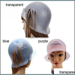 Wig Caps Hair Aessories & Tools Products Health Reusable Sil Highlights Hat Colouring Highlighting Dye Cap Frosting Tip Dyeing Color Styling
