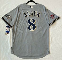 Stitched RYAN BRAUN grey JERSEY Men Women Youth Baseball Jersey XS-5XL 6XL