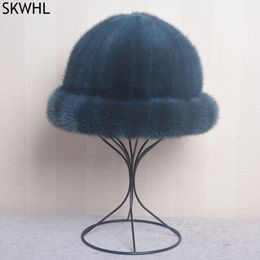 Winter Hat For Men Real Mink Warm Winter Beanies Landlord Caps NaturalStreet Hip Hop Cap