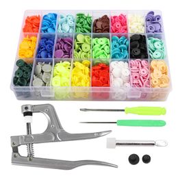 360 Sets T5 Plastic Snap Button with Snaps Pliers Tool Kit & Organiser Containers,Easy Replacing Snaps, Button Press Machine