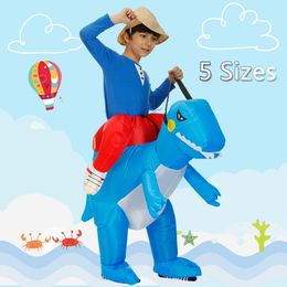 Mascot doll costume Blue Dinosaur Costume Boys Girls Purim Party Animal Child Anime Kids Adult Ride Costumes Halloween Carnival Funny