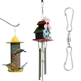 Hooks & Rails Design 10PCS Metal Rotating Double Clip Bird Feeders For Flower Pots Home Garden Accessories