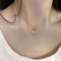 Special-Interest Design Moon Pendant Necklace for Women Trendy Clavicle Chain Internet Celebrity Minimalist Temperamental Cold Style Versatile Korean Style