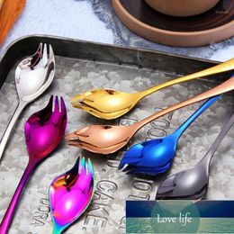 2in1 Glitter Fork and Spoon Colourful Spoon Long Handle Salad Spoons Flatware Ice Cream Drinking Tool Gadget Kitchen Accessories1 Factory price expert design