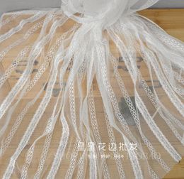 decorative mesh ribbon Australia - Ribbon Xianmei Vertical Stripe Lace Mesh Skirt Fabric DIY Handmade Clothing Home Textile Curtain Background Decorative