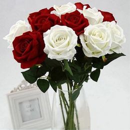 Fresh Rose Real Touch Artificial Flowers RoseFlowers Home decorations For Wedding Party Birthday Fake Cloth Flower WLL682