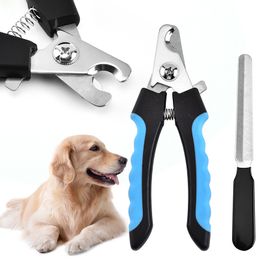 dog nail scissors with file, pet grooming nails scissor, stainless steel pets supplies 5 Colours 2021