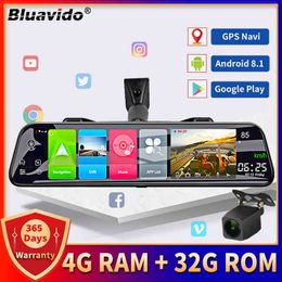 car dvr Bluavido 12" Car Rear View Mirror Camera 4G LTE Android 8.1 GPS Navigation 2G RAM 32G ROM WiFi Video Recorder Remote Monitor DVR