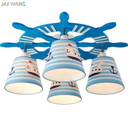 Ceiling Lights Mediterranean Style Cartoon Rudder Led Lamp For Children Room Boy Girl Bedroom Home Lighting Decoration